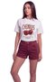 Women's Cherries Cherry Printed Relaxed Fit T-Shirt White - 3