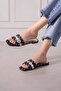 Prato Black Satin Polka Dot Stylish Women's Daily Slippers - 3