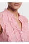 Pink Ruffled Collar Tulle Blouse - 3