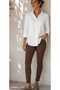 Women's Premium Quality Front-Pleated Asymmetrical Cut 100% Cotton Basic Shirt
