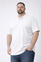 Men's Pique Fabric Buttoned Collar Oversized Plus Size Casual Short Sleeve T-Shirt - White - 3