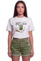 Women's Matcha Printed Relaxed Fit T-Shirt White