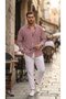 Men's Vertical Striped Half Oversized Shirt