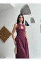 Sleeveless Long Cardigan Dress - Burgundy - 3