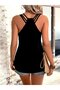 Women's Strappy Round Neck Viscose Blouse with Stripe Detail on the Back - 4