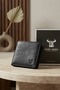 Genuine Leather Magnetic Black Men's Wallet - with 6 Card Holders and Id Compartment I - 8