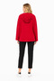 Women's Hooded Red Zippered Cardigan - 3