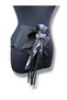 Women's Asymmetrical Cut Black Genuine Leather Belt with Scarf - Étoile Handmade Design - 4