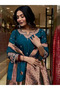 Teal Silk Blend Embroidered Kurta Set - TRT1206 | Teal-Size:L-40-Inches - 4