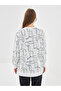 White Crew Neck Patterned Women's Sweatshirt Tunic - 4