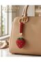 Trendy Bag Charm and Ornament Keychain with Crystal Stones and Strawberry Figure Premium - 5