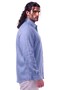 100% Linen Long Sleeve Comfortable Fit Button Collar Summer Shirt Suitable for Men's Large Sizes between 118-145 - 2
