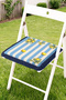 Lemon and Striped Mediterranean Patterned Fringed Zippered Chair Cushion - Tufted Kitchen Decoration