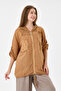 Women's Camel Italian 100% Linen Mesh Hooded Zippered Linen Jacket Size 38 - 44 - 4