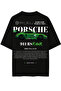 Car Drawing Printed Black Relaxed Fit Unisex T-Shirt