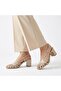 (Park Moda) Women's Thick Heeled Shoes Beige - 2