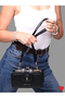 Berlin Black Women's Crossbody Bag |   Gold Detailed, Stylish, Elegant, and 3-Compartment ⭐ - 8