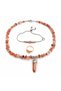 Natural Agate Stone 3-Piece Women's Jewelry Set – Necklace, Adjustable Bracelet and Ring, with Fusya Gift Pouch