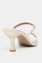 Calista Beige Satin Buckle Detail Pointed Toe Women's Heeled Slippers - 8
