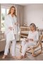 New Season Ecru Velvet Winter Long Sleeve Special Design Maternity Pajama Set with Breastfeeding Feature - 7