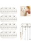 4-Piece White 14x6x2 cm No-Drilling Wall-Mounted Necklace Hook Rack