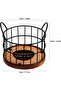 Black Wooden Base Coffee Capsule Holder Fruit Basket 13x13x12 cm - 2