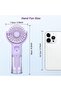 Portable electric handheld fan with water spray function, mini USB rechargeable, 4 wind speeds, battery powered, compact and portable, for... - 2