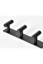 1-Pack Hat and Coat Wall Hanger - 5 Hooks for Robes, Bags, Keys, and Towels - Bathroom Towel Rack - Black - 4