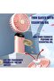 Portable USB Handheld Fan, Foldable Mini Desk Fan with 5 Speeds, Battery Powered and LED Display for Home, Office, Travel (Pink) - 4