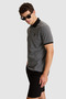 Men's Anthracite Melange Regular Fit Polo Collar Basic T-Shirt 50326978-Vr081 - 3