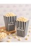 Black and White Striped Happy Birthday Popcorn Box 8 Pieces Birthday Party Treat Box Party Supplies