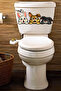 Toilet Sticker Three Cute Rabbits with Confused, Scared and Annoyed Facial Expressions Fun Bathroom Sticker Set - 3