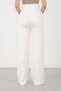 Women's White Modal Striped Wide-Leg High-Waist Soft Textured Elastic Waist Lycra Pants - 9