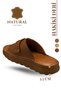 Genuine Leather Men's Slippers - Genuine Leather Men's Slippers with Soft Thick Soles Yc Tan - 6