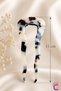 Leopard Patterned Zigzag Acetate Bone U Bun Hairpin 11cm - French Pin Women's Stick Hairpin Hair Stick - 5