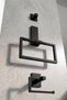 Lifetime Stainless Steel Bathroom Set, Smoked Gray Adhesive Mounting Luxury Accessory Set - Towel Holder, Toilet Paper Hanger - 7