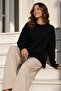 Knitted Patterned Sweater R4510 Black - 2