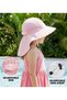 Children's sun hat, a summer beach essential for kids, adjustable wide-brimmed beach hat, suitable for boys and girls aged 2-6 - white and pink. - 4