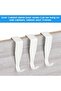 A set of 4 white door and window hooks, including decorative hooks, nails, and door brackets. - 3
