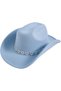Women's Western Cowboy Hat with Rhinestones and Wide Brim - 3