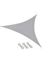 Waterproof sunshade sail, 3 x 3 x 3 meters, grey – triangular – suitable for gardens, patios, and balconies – UV resistant and weather resistant.