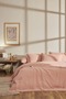Muslin -Sofia Pudra- Elastic Sheet Double King Size Duvet Cover Set