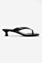 Women's Black Orthopedic Sole Sandals Flip-Flop Short Heeled Slippers (4cm) - 4