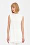 Chiffon Front Sleeveless Combed Cotton Undergarment - Ecru - 3
