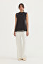 Chiffon Front Sleeveless Undergarment - Black