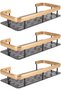 Shower Basket, 3-Tier Space-Saving, High-Load Shower Rack, Punch-Free with Traceless Stickers for the Bathroom, 30 x 13 x 5.5 cm (Black Gold)