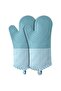 Two packs of heat-resistant oven mitts (silicone material), blue
