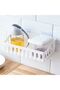 Two-piece wall-mounted bathroom storage rack set, no drilling required for installation. Includes a plastic soap dish and drain rack for toiletries - 5