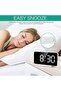 Digital alarm clock, LED alarm clock, with thermometer, date display, snooze function, and adjustable brightness (black). - 2