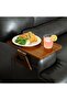 Clip-On Bamboo Sofa Armrest Tray Table for Drinks, Snacks & Remote Controls - 4